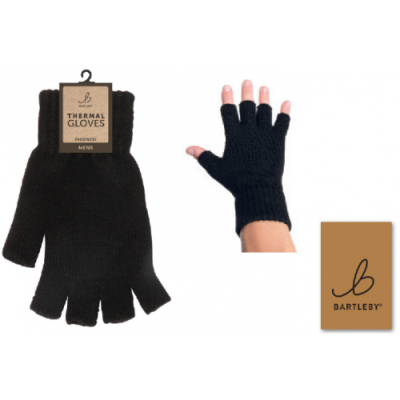 Bartleby Fingerless Thermal Gloves - Black